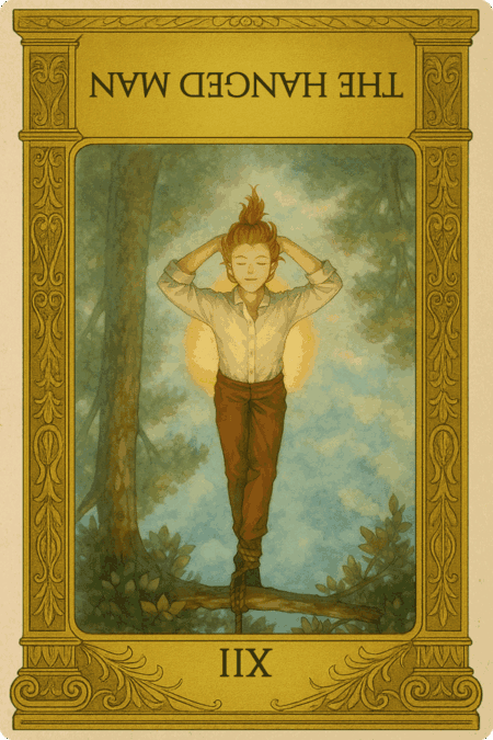 タロットカード「吊るされた男(The Hanged Man)」逆位置