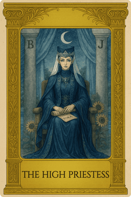 タロットカード「女教皇（The High Priestess）」正位置