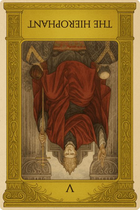 タロットカード「法王（The Hierophant）」逆位置